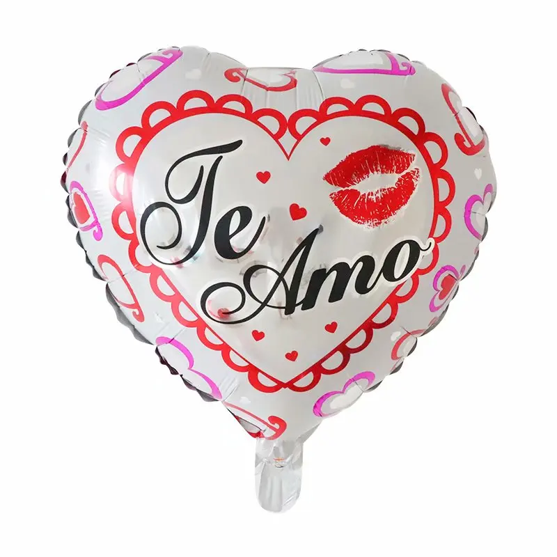 

10pcs 18inch Spanish Valentines Love Heart TE AMO Foil Balloons Birthday Party Wedding Decoration TEAMO Valentines Helium Globos