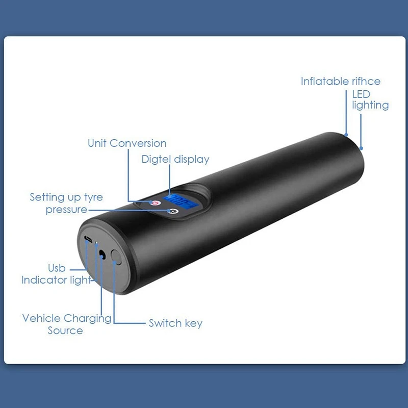 

Portable Air Compressor Pump, Wireless Automatic Air Compressor, Car Bicycle Tire Inflator