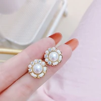 luxury exquisite french minimalist earrings bling aaa zircon temperament circle earring vintage daily charm female pendant gift