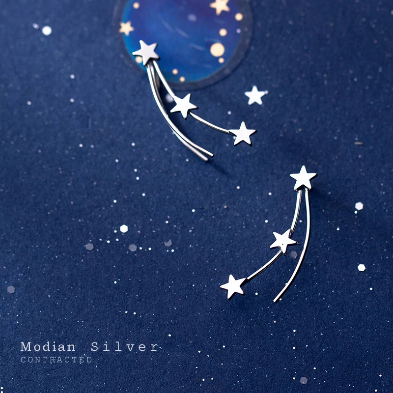 Modian горячая Распродажа Настоящее серебро 925 проба звезды линия модная шпилька