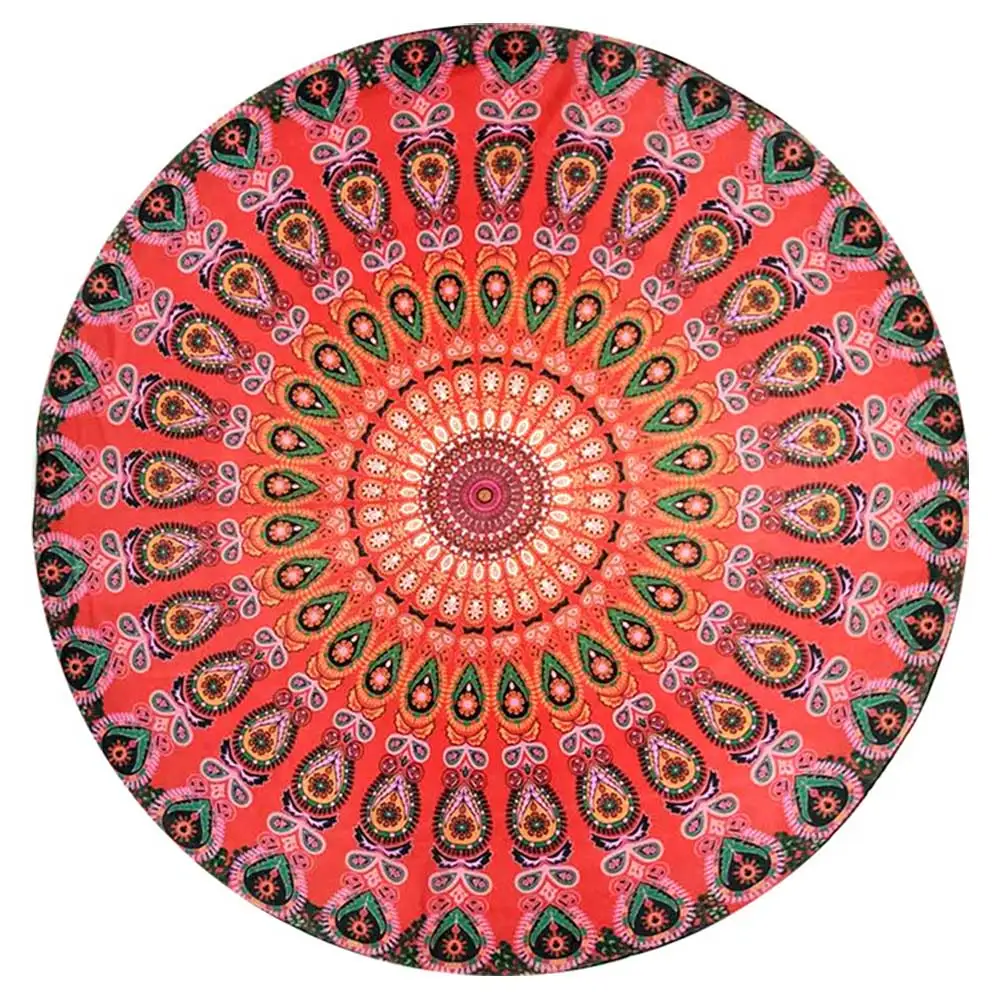 Round Mat Scarve Mandala Tapestry Beach Picnic Throw Rug Blanket Bohemia Grassplot Mats DEC889 | Дом и сад
