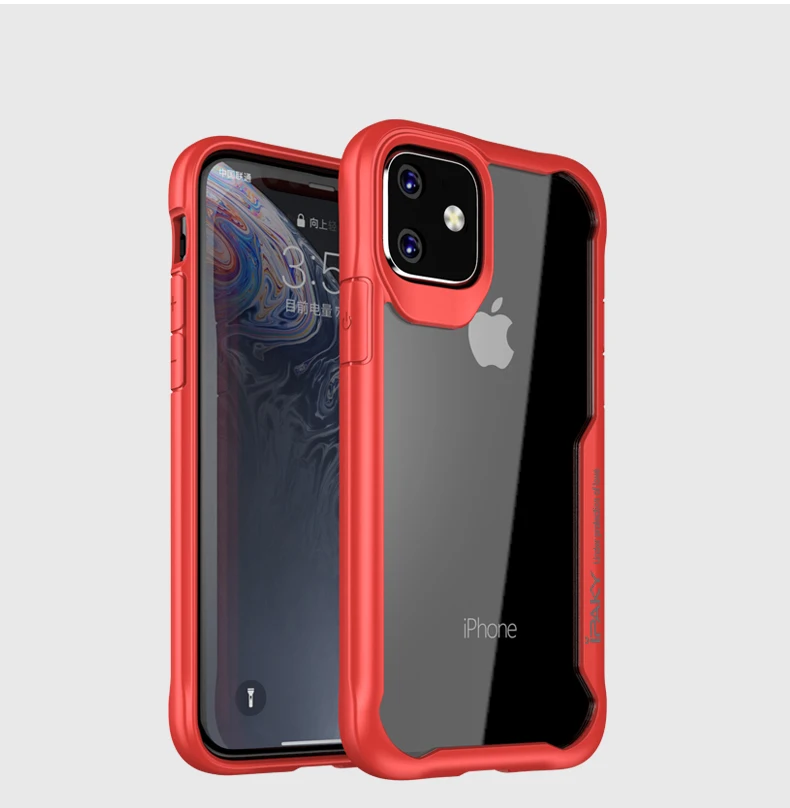 Для iPhone 11 Чехол IPAKY для iPhone 11 Pro чехол силиконовый акриловый Гибридный противоударный Прозрачный чехол для iPhone 11 Pro Max чехол