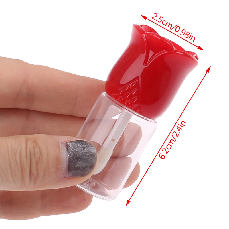 

New Rose Shaped Lip Gloss Tubes Cosmetic Lip Glaze Containers Lipgloss Clear Tube Make Up Bottle