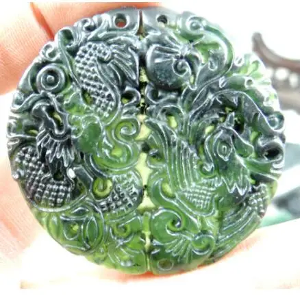 Натуральный Камень Бирюза кварц кристалл ручной резной дракон и Феникс амулет