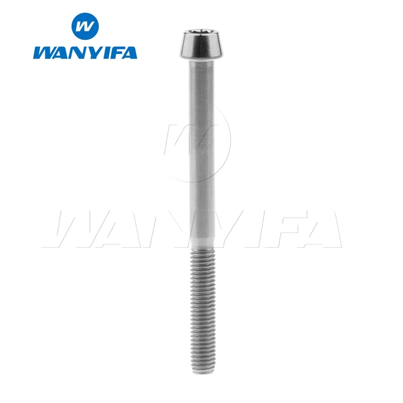 M5x60 Titanium Wanyifa Винт С Титановым болтом M5x9 15, 16, 18, 20, 25 30 35, 40 45 50 55 60 мм конической головкой для велосипеда кронштейн руля велосипеда части - Цвет: M5x60 Titanium