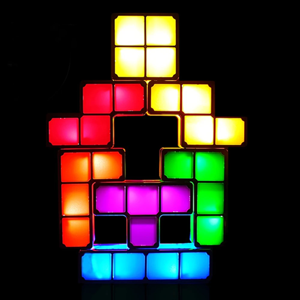 Улучшенный ночной Светильник для тетрис сделай сам красочные штабелируемые