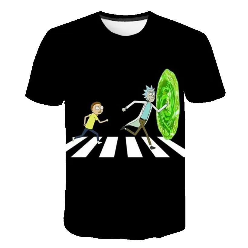 2019 camiseta de marca moda verano dibujos анимиды Рик и Морти 3d imppresión hombres/mujeres хип хоп camiseta|Мужские