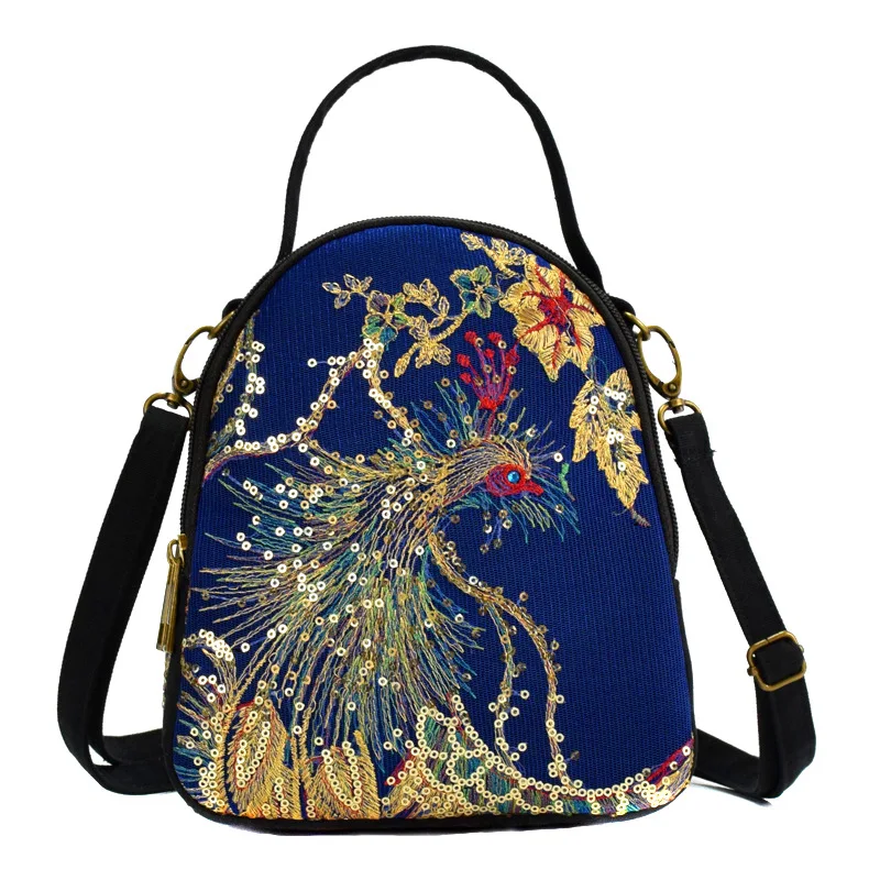 

2020 Bags For Women Travelethnic Embroidery Portable Diagonal Canvas Synthetic Leather Embroidery Canvas Bag Vintage Lady's