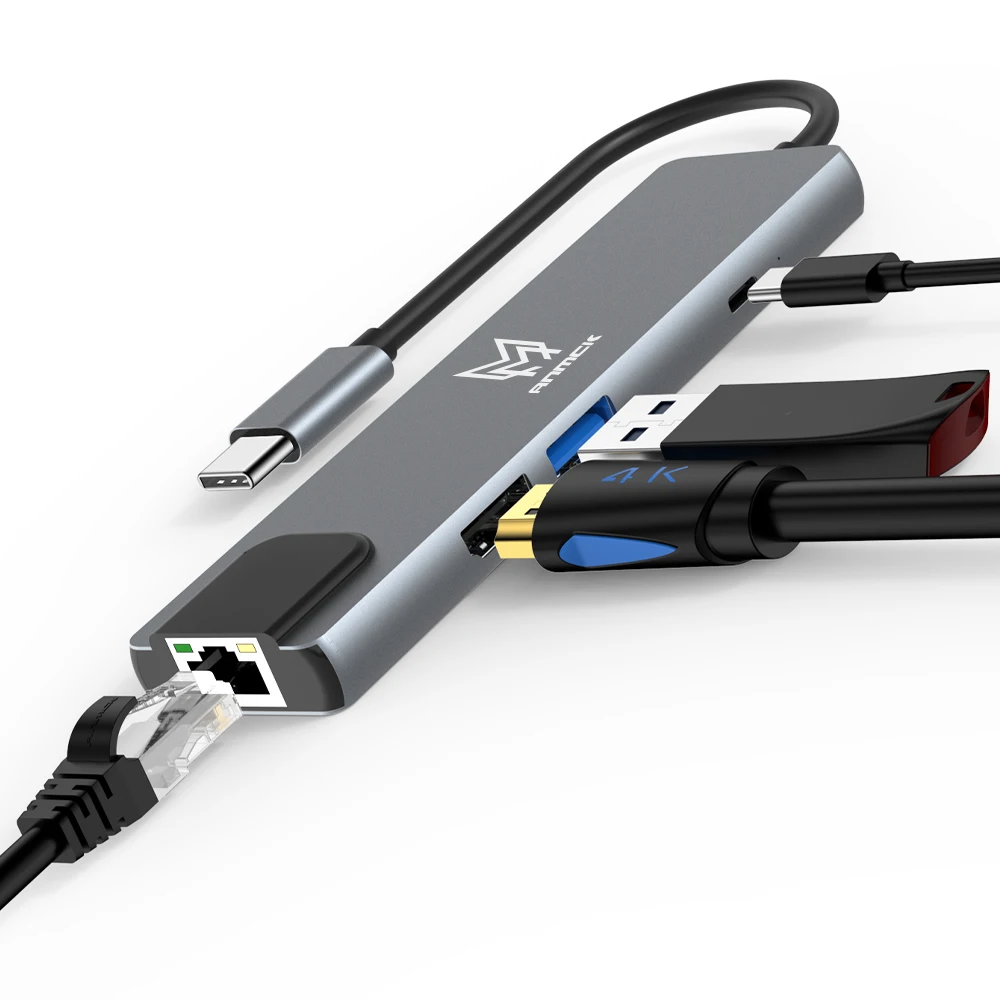 

Anmck USB HUB Type C to Multi USB 3.0 4K HD PD 100W Port USB HUB Adapter for MacBook Pro iPad Laptop USB Splitter USB 3.1 C HUB