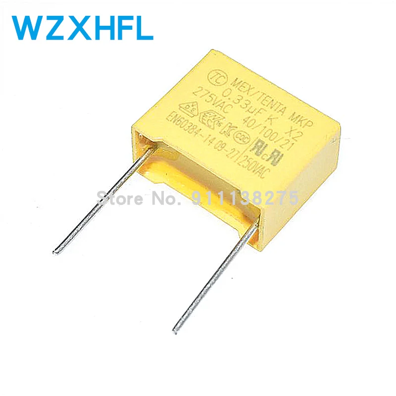 

10pcs 275V X2 capacitor Pitch 10mm X2 275VAC 0.33UF Polypropylene film capacitor