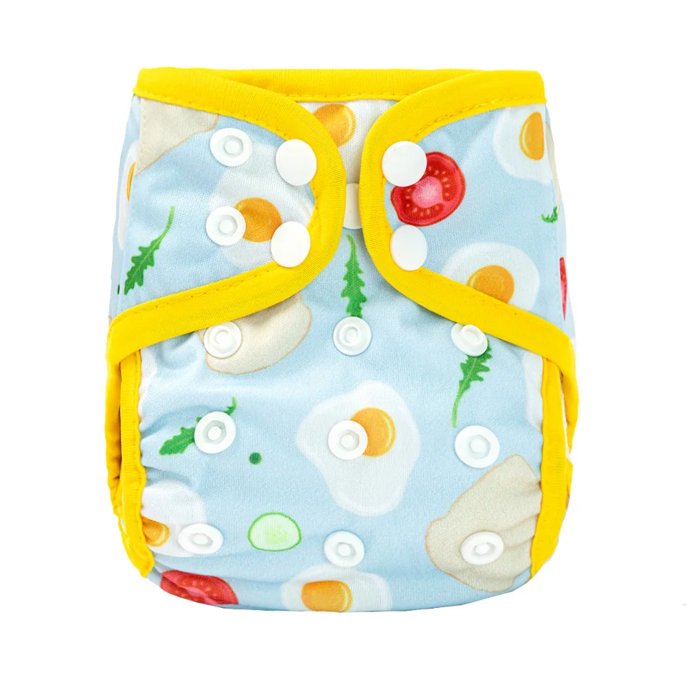 Cubierta de pa&ntilde;al de tela para Reci&eacute;n Nacido NB, pa&ntilde;ales para beb&eacute; con gancho y lazo, doble fuelle, ajuste de 2-5KG-3