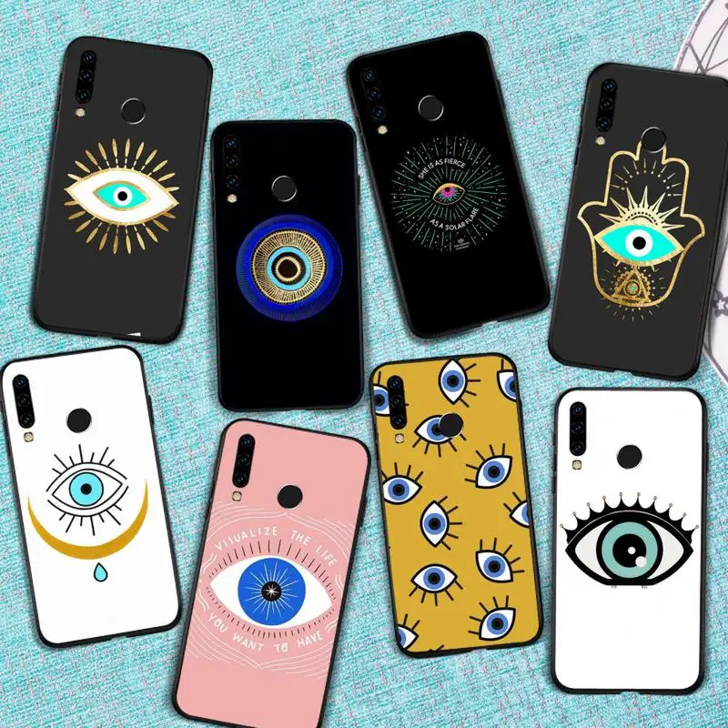 

Fashion Evil eye Phone Case For Huawei Enjoy 7 7s 8 8e 9 9e 10 plus P8lite 2017 Honor 5a view9 play 3e