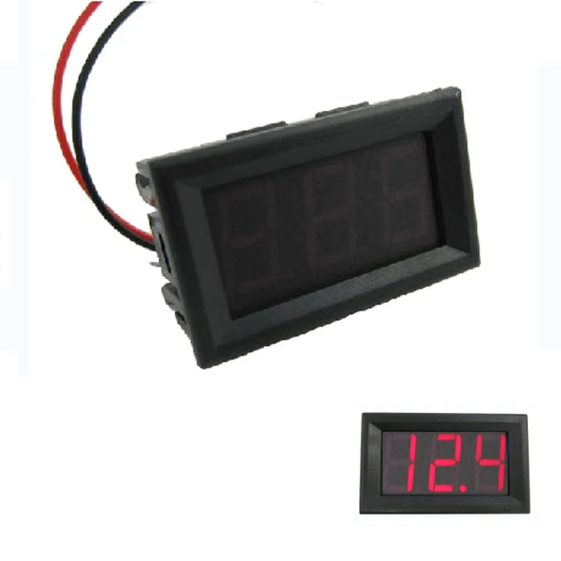 

Voltage Voltmeter Panel W/ 2 Wire LED 3-Digital Display DC 4.5-30V For Car Motor Replacement Accessories