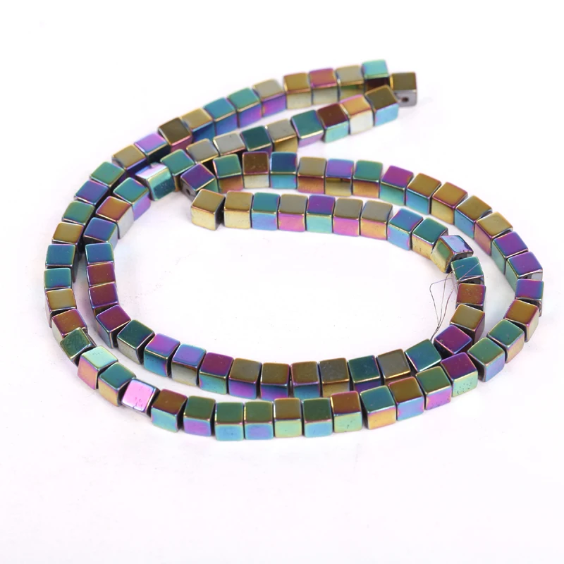 100 шт гематит квадратные кубические металлические бусины для изготовления