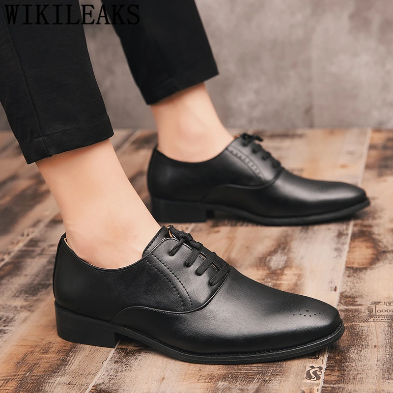 Деловая обувь для мужчин черные классические мужские туфли Элегантные Мужские