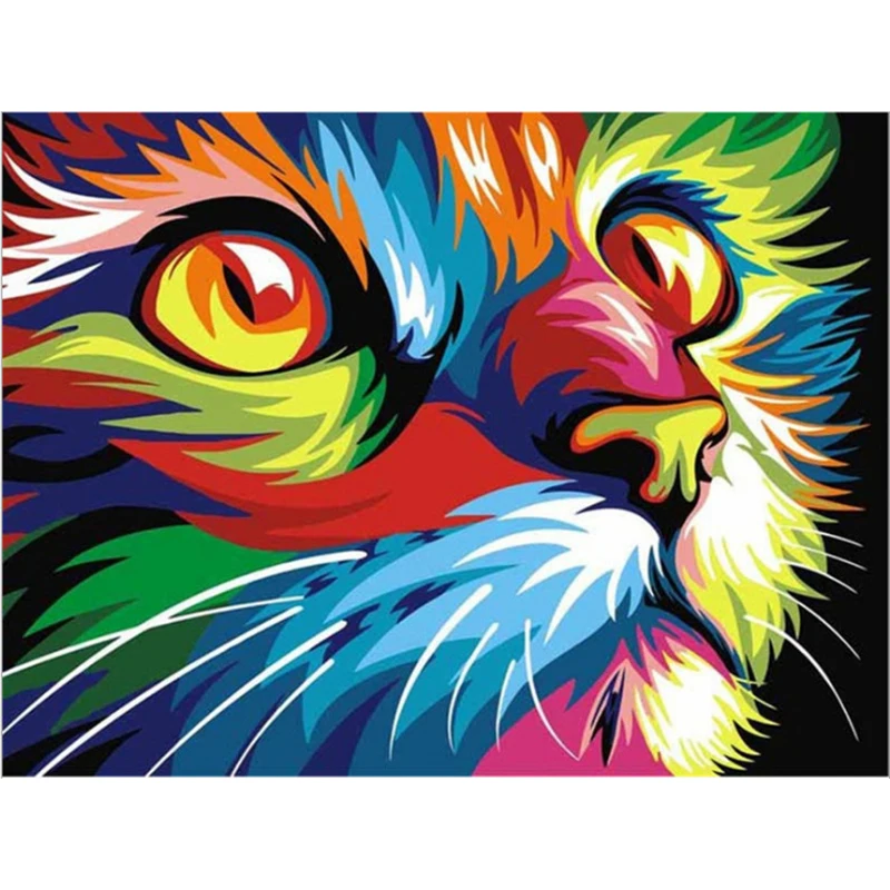 

5D DIY Diamond Embroidery Colored Animals Diamond Painting 40x30cm Picture Cross Stitch Rhinestones Art Gift Decoration for Home