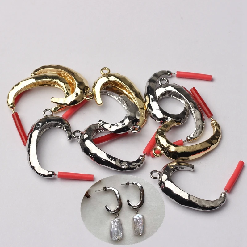 

Zinc Alloy Golden Moon C Shape Earrings Base Earrings Connector 6pcs/lot For DIY Fashion Earrings Making Accessories