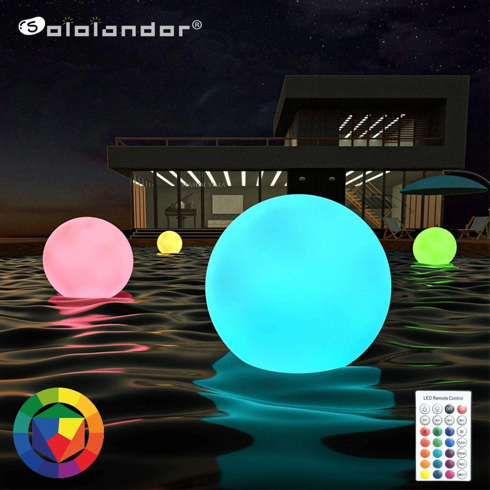 

Newest Floating Pool Lights RGB Color Changing LED Ball Lights IP67 Waterproof Solar Charging Cell Hot Tub Night Lights Pool Toy