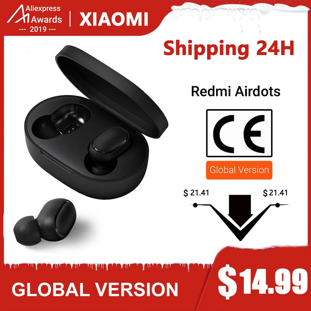 Горячая Xiaomi Redmi AirDots Беспроводной Bluethooth наушники Язык Управление ушной Автоматическое Сопряжение Мини Гарнитуры Смарт Управление
