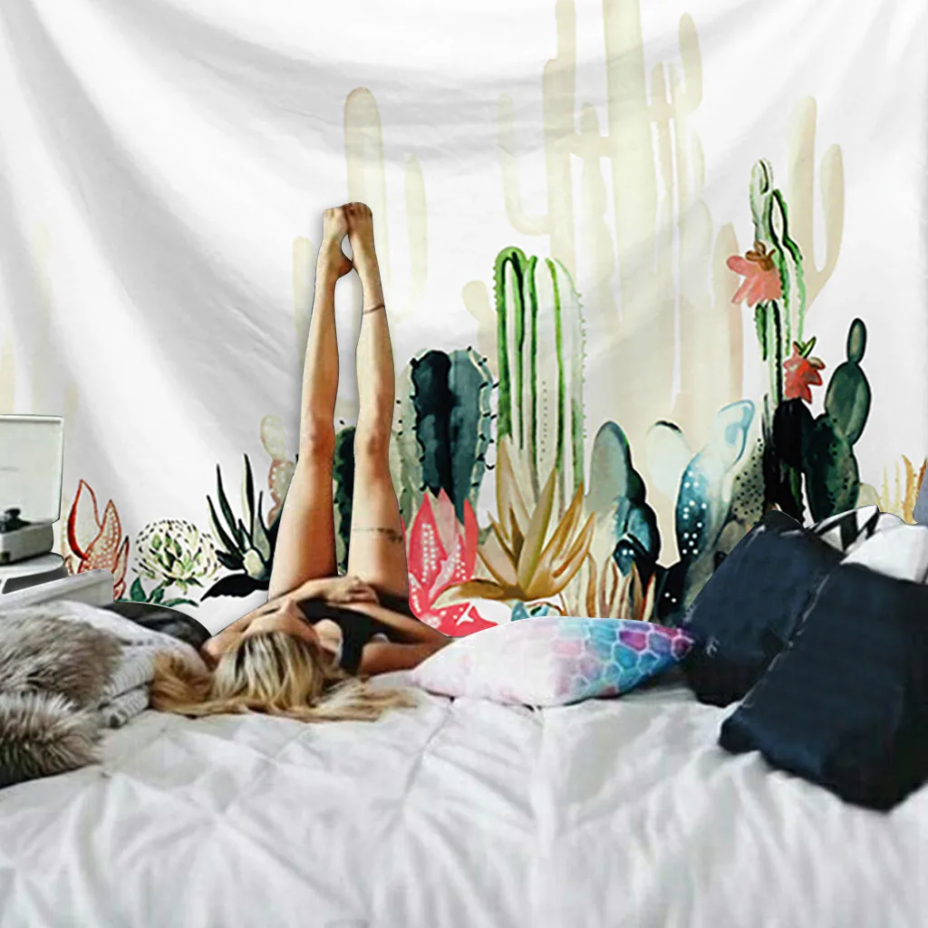 Ouneed гобелен С КАКТУСОМ акварельным принтом пляжные полотенца украшение банные