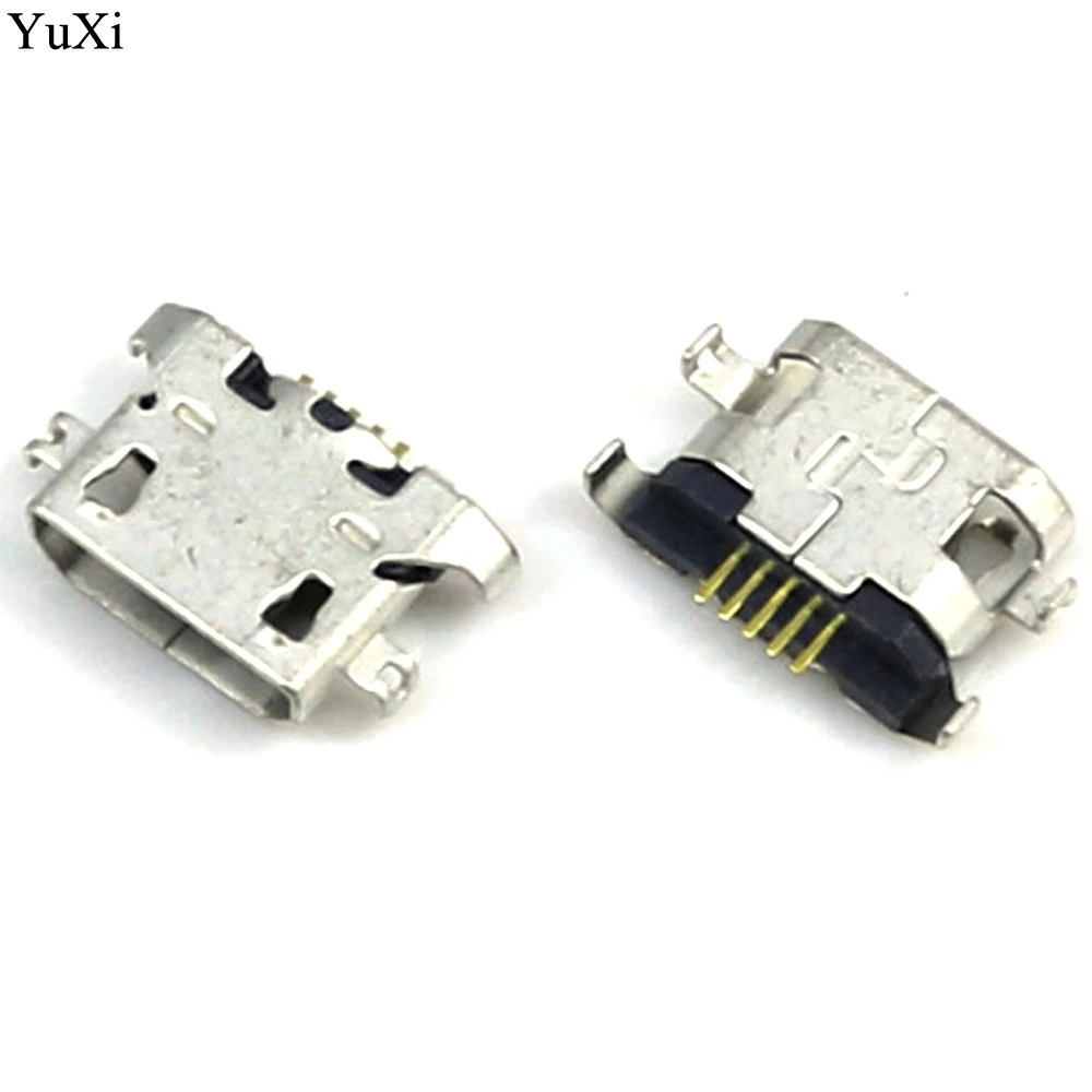 YuXi 100 шт. Micro USB 5pin Тяжелая пластина 1 27 мм без завивки боковой гнездовой разъем для