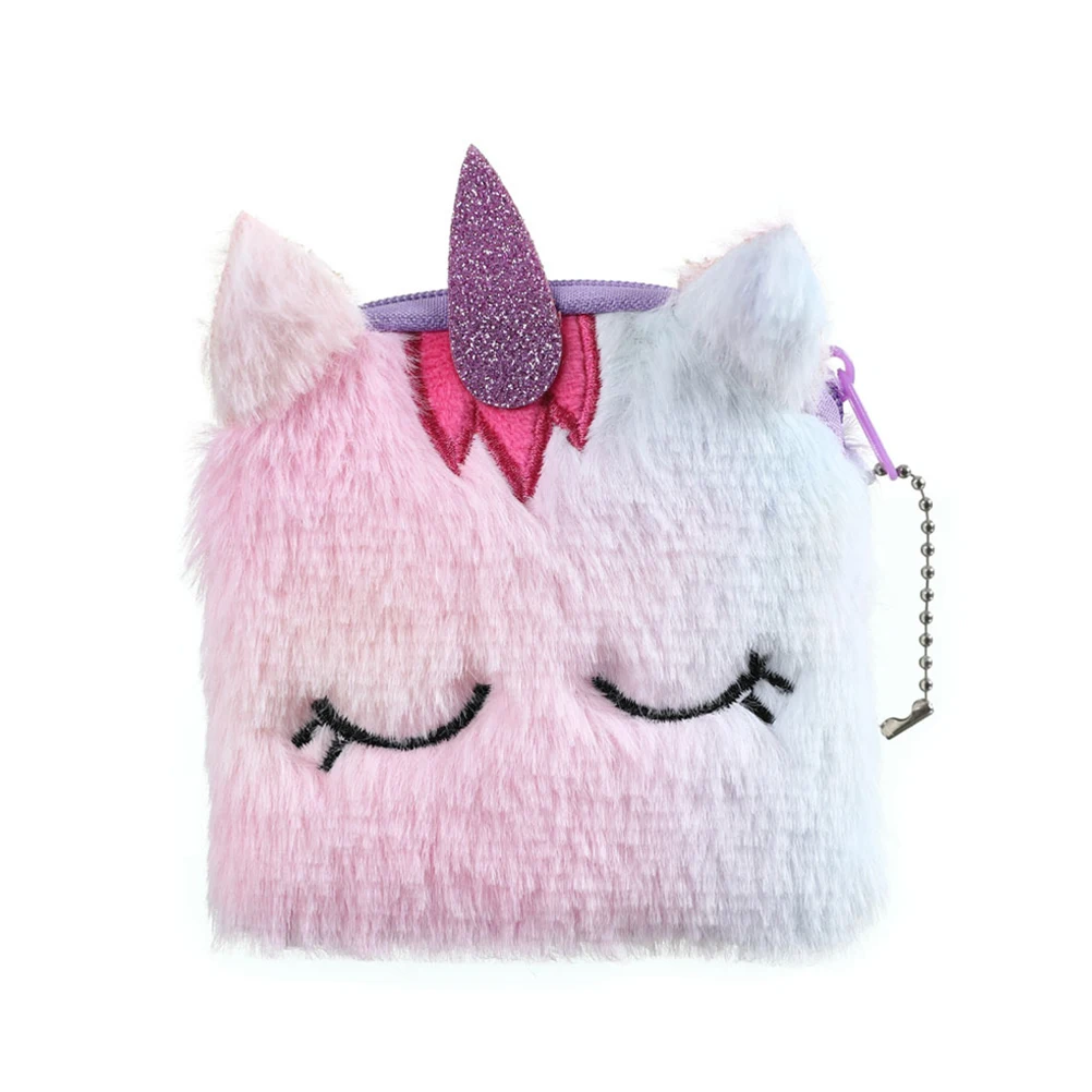 Мультяшный плюшевый Кошелек для монет в виде животного, клатч с вышивкой, сумка для ключей, органайзер для наушников, милый кошелек на молнии, сумка для подарка ребенку