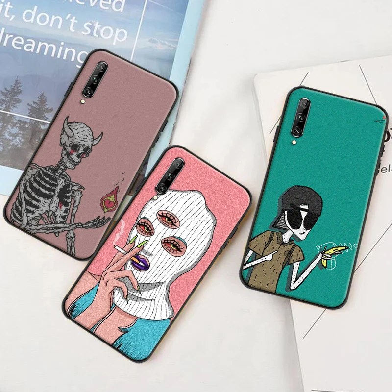 

Funny Painting Aliens Phone Case For Huawei P Smart Z 2019 2021 P20 P30 P40 Lite Pro Plus Funda Coque Carcasa Back Cover