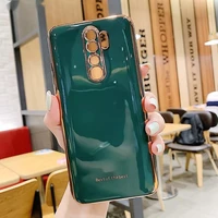 luxury plating silicone phone case on for xiaomi redmi note 8 pro 8t note8 t electroplate gold bumper soft protective back cover