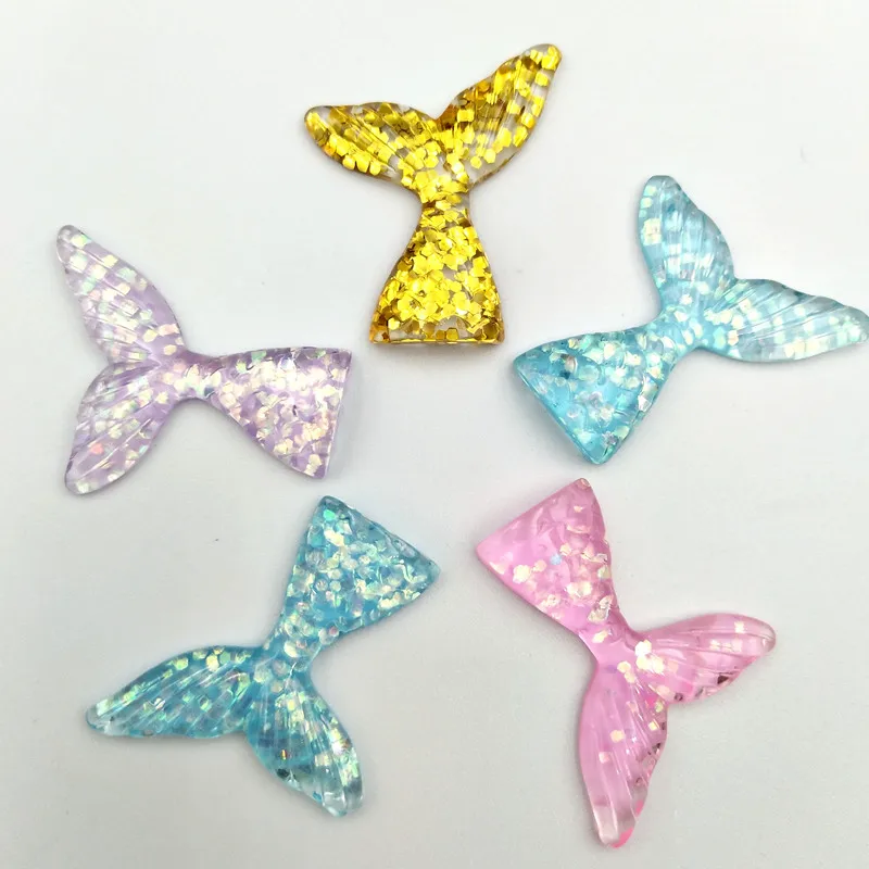 10Pcs Resin Mermaid Fish Tail Decoration Crafts Flatback Cabochon DIY Embellishments For Scrapbooking Accessorie Wedding | Дом и сад