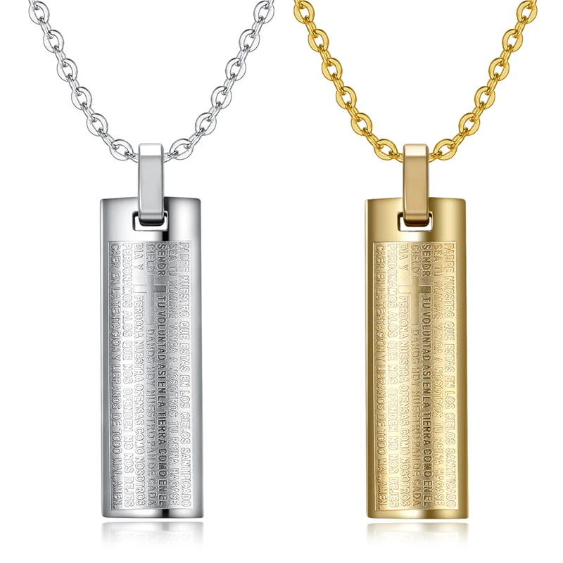 Креативное классическое ожерелье из Библии мужской крест подвеска нержавеющей