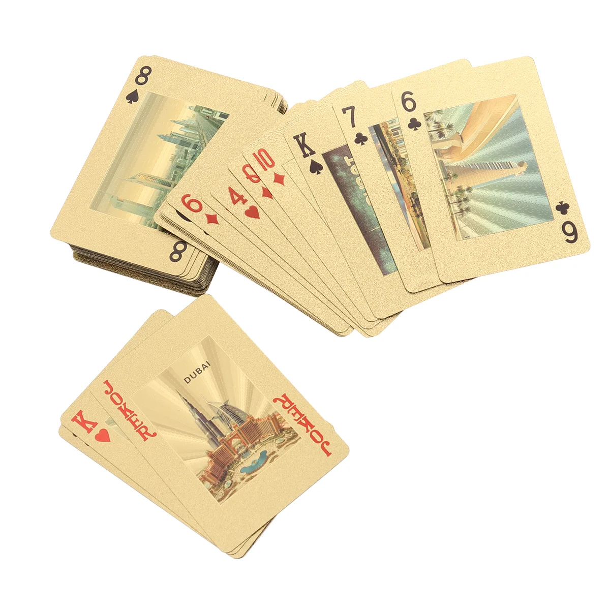 

Gold Foil Plated Dubai Scenery Poker Table Games Deck (Gold)