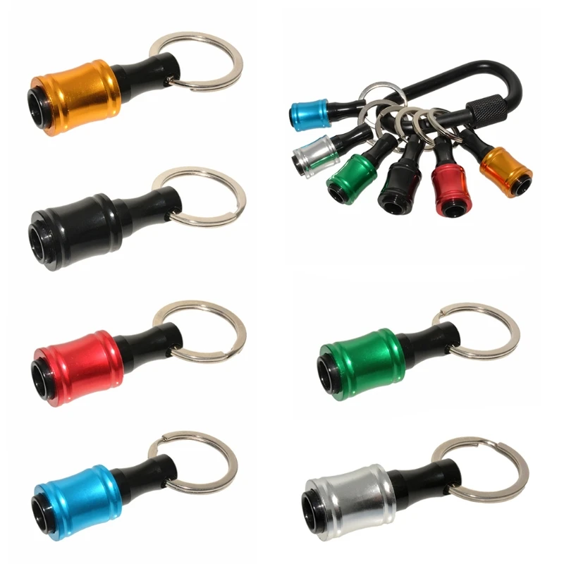 

1/4inch Hex Shank Aluminum Alloy Screwdriver Bits Holder Extension Bar Drill Screw Adapter Quick Release Keychain