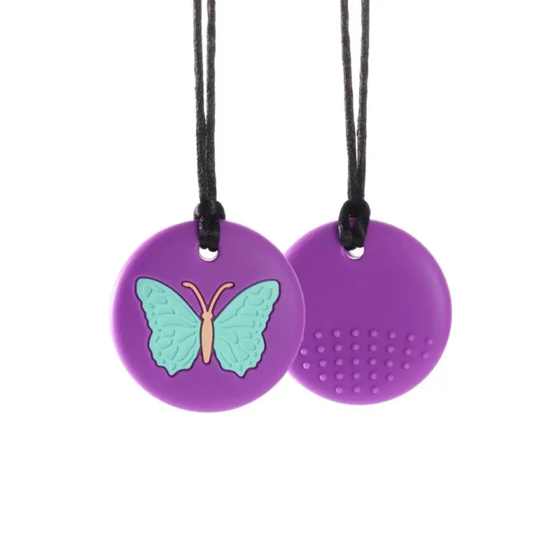 Collar masticable de silicona para ni&ntilde;os, mordedor sensorial con autismo, TDAH, tubos de dentici&oacute;n-2