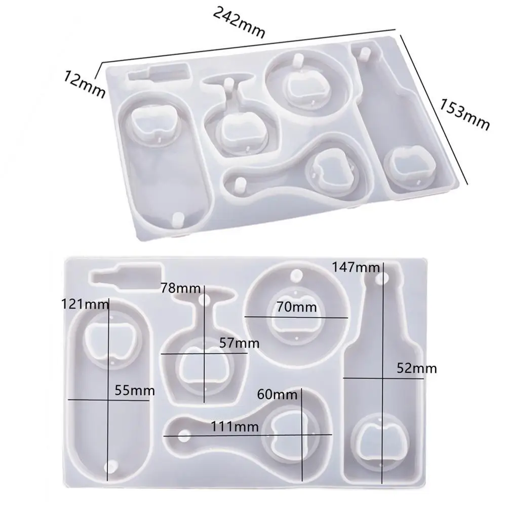 

Corkscrew DIY Crystal Resin Epoxy Silicone Mold Beer Resin Flower Opener Mold Mirror Dried Bottle Spanner Epoxy Silicone W9T4