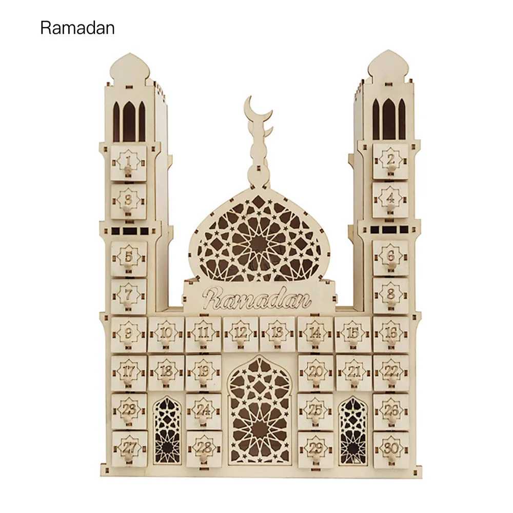 

Party Supplies Ramadan Decoration Night Light Countdown Kalender Ornamenten 40.6*30.4cm Desktop Ornaments Palace Form Calendar