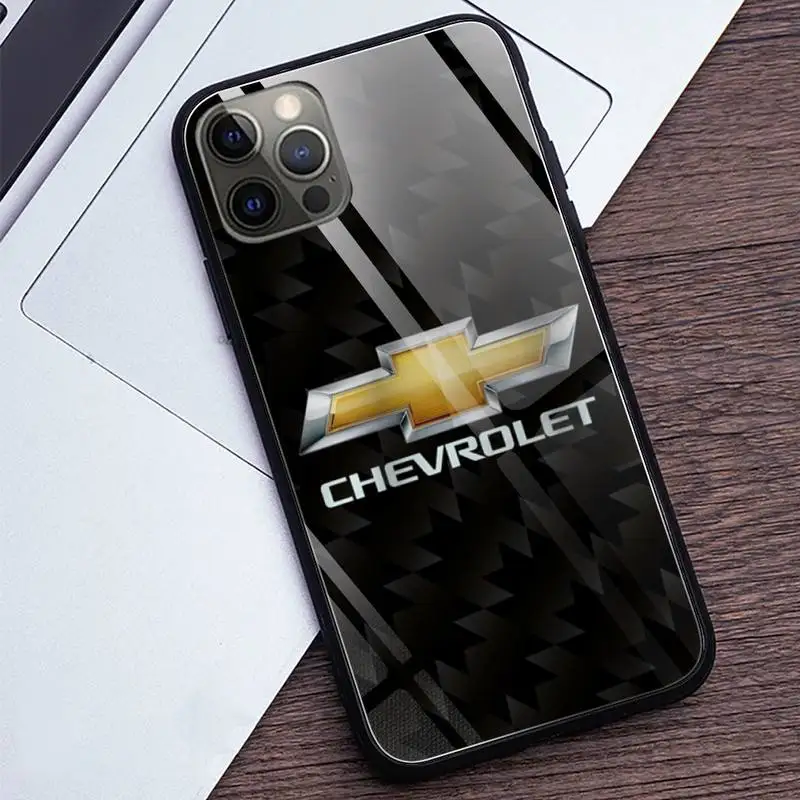 

Luxury car brand Chevrolet Phone Case Tempered Glass For iPhone 12 Pro Max Mini 11 Pro XR XS MAX 8 X 7 6S 6 Plus SE 2020 case