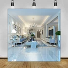 Фон для фотографий Laeacco с изображением белой стены гостиной, интерьера, дивана, ковра