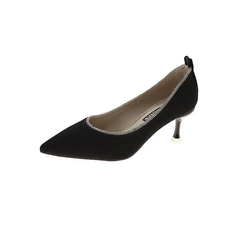 

Women's High Heels Pointed Toe Rhinestone Shallow Mouth Banquet Single Shoes Temperament Stilettos Pumps Ladies Sexy Banquet