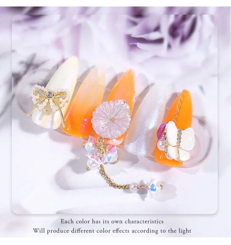 

5pcs Crystal Butterfly Alloy Nail Art Decorations Aurora Holographic 3D Rhinestones Jewelry DIY Manicure Accessorie Tools