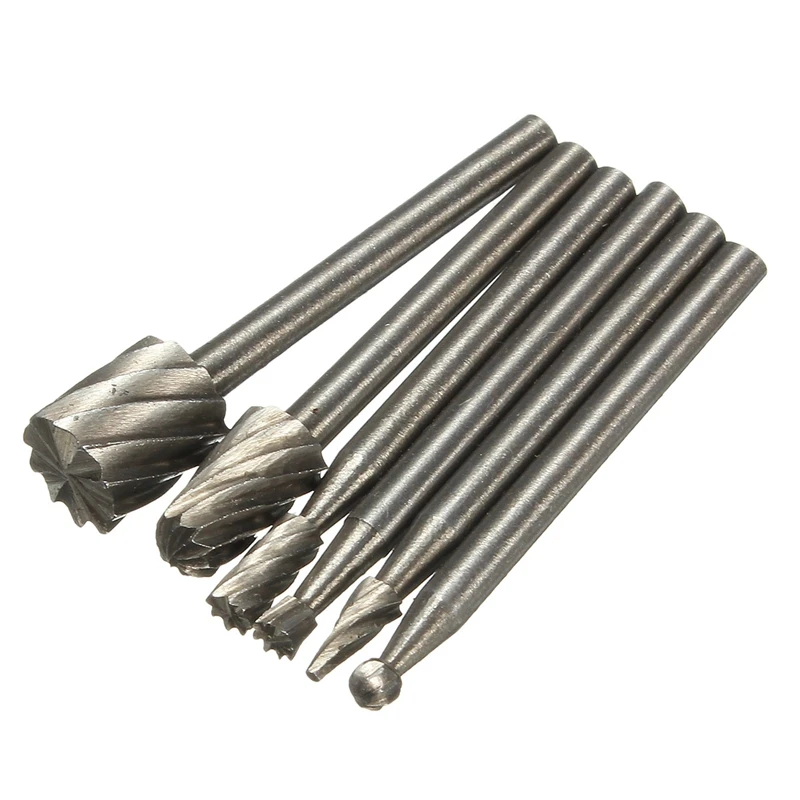 

6pcs Dremel Rotary Tools HSS Mini Drill Bit Set Cutting Routing Router Grinding Bits Milling Cutters for Wood Carving Cut Tools