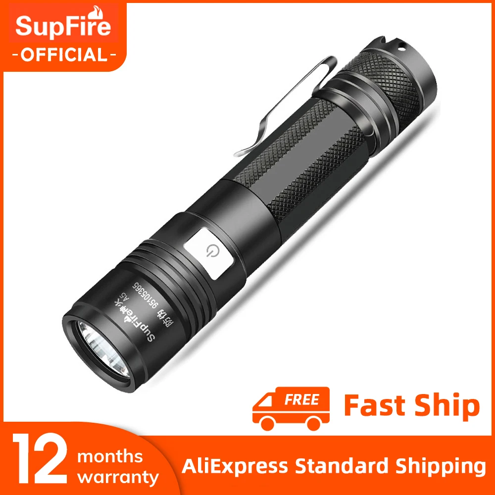 Светодиодный фонарик SupFire A5 фитиль CREE перезаряжаемый от USB аккумулятор 18650 для