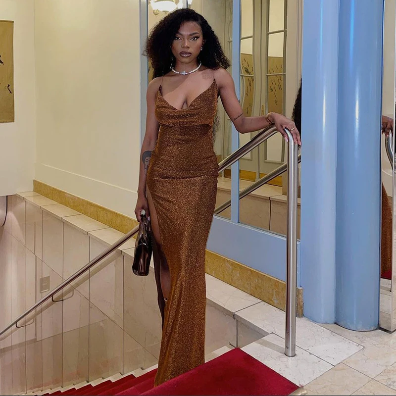 

Женский летний сарафан из полиэстера, с ярким шелковым разрезом и принтом, 2022