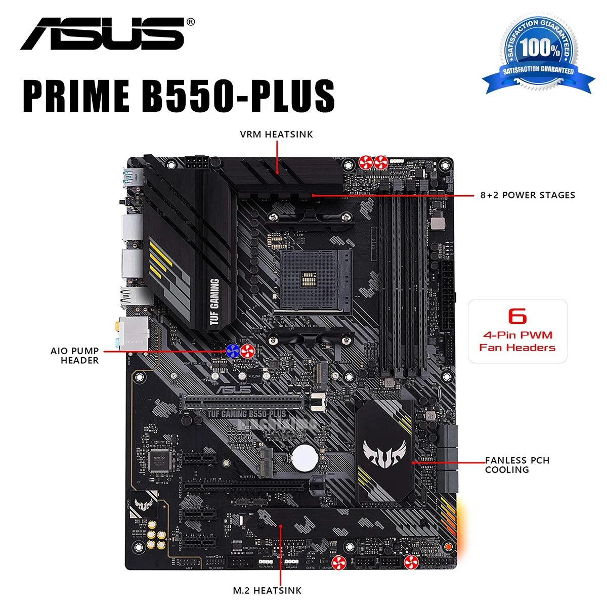 Verkauf Buchse AM4 Asus PRIME B550-PLUS Motherboard PCI-E 4,0 Display Port CrossFireX 3rd-Gen AMD Ryzen Overlocking M.2 B550 Placa-Mãe