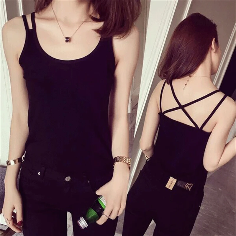 Популярные летние модные женские белые черные мягкие удобные Майки и майки