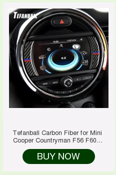 Tefanball Carbon Fiber Car Steering Wheel Stickers Cover Trim For Mini Cooper R55 R56 Countryman R60 Paceman R61 Car Accessories