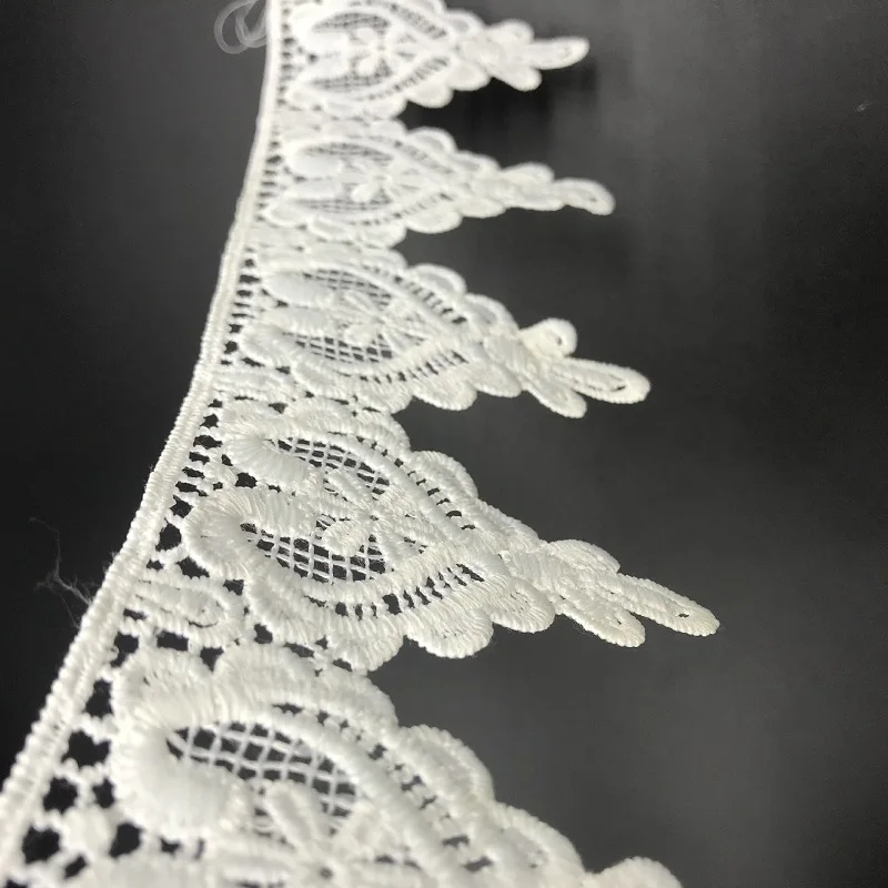 7 5 см Белое кружево из полиэстера с вышивкой французская кружевная лента ткань