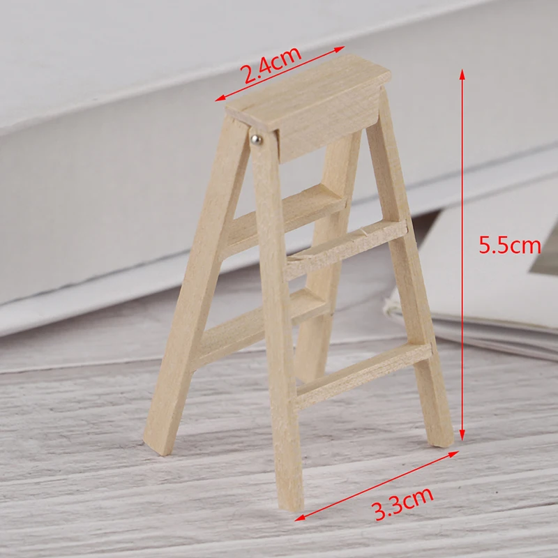 

New Wooden Ladder 1:12 Dollhouse Miniature Furniture Toys