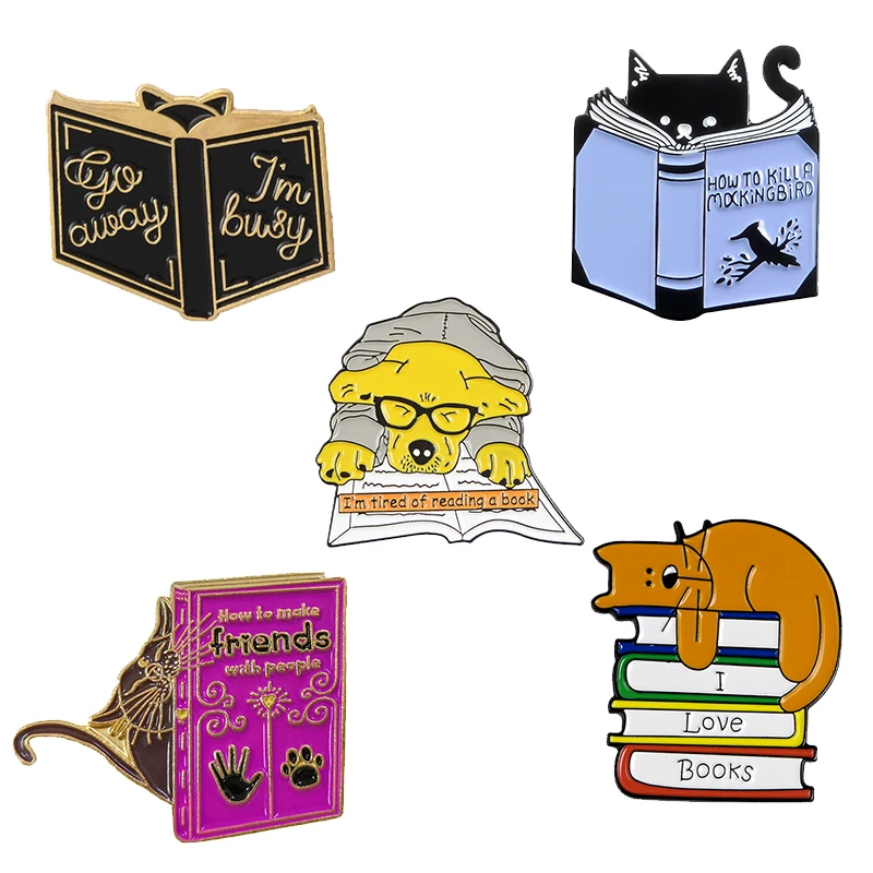 Эмалированная булавка для кошек и собак 3 ~ 6 шт./компл. книга с рисунком океана