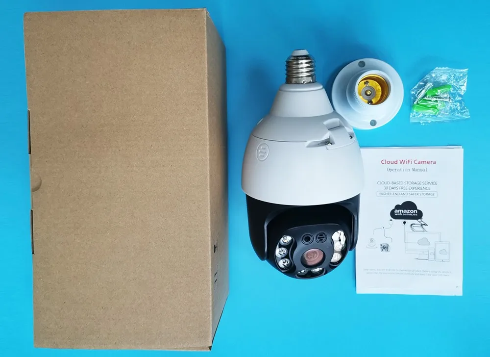Уличная лампа-камера 3MP1080P Smart Life с Wi-Fi IP PTZ ИК-подсветкой ночным видением для