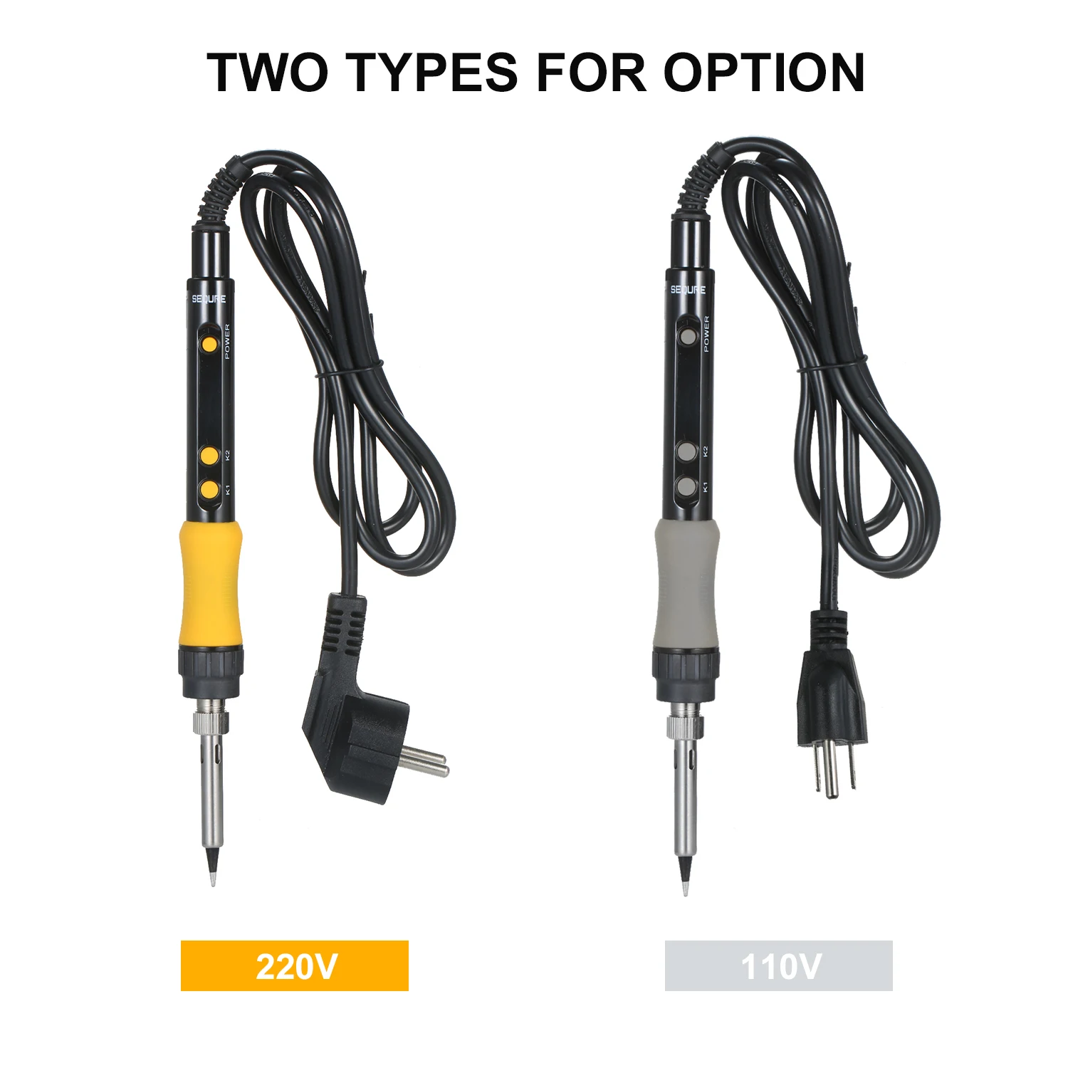 

SQ-A110 110W Digital Soldering Iron Programmable Soldering Iron 100-500 Adjustable Temperature LED Auto-Sleep with Solderl